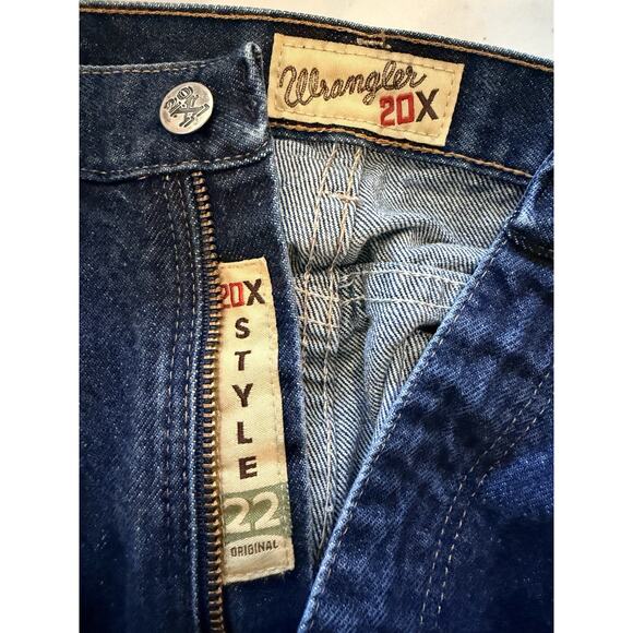 Wrangler 20X Jeans Mens 34x36 Blue Denim Straight Leg Cowboy Western 22MWXSN - Picture 3 of 6